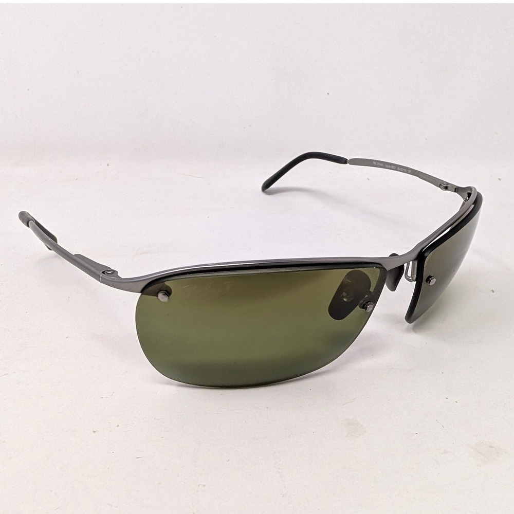 Ray-Ban RB3544 029/6O Polarized Sunglasses Gunmetal Green Lens 64-15 Italy